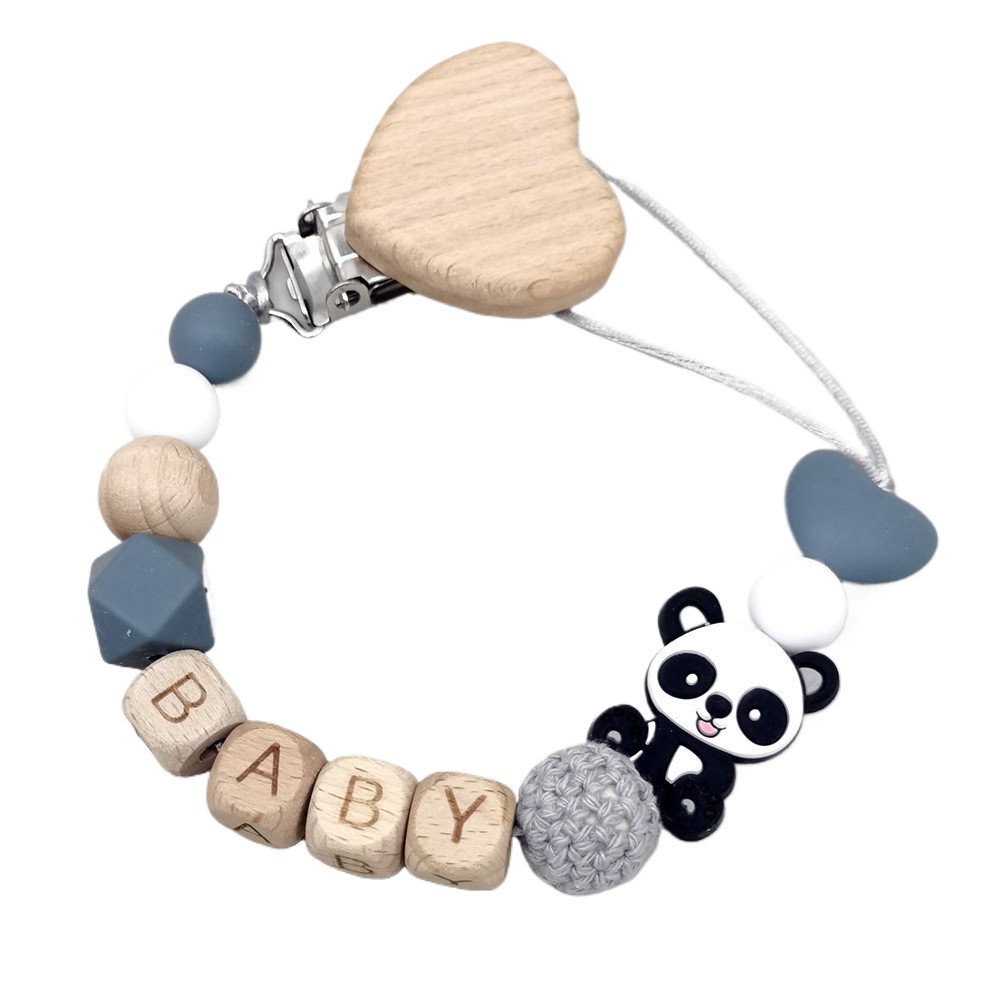 Baby Products 2 Years - Ahşap Kişiselleştirilmiş Bebek Emzik Zinciri Sevimli