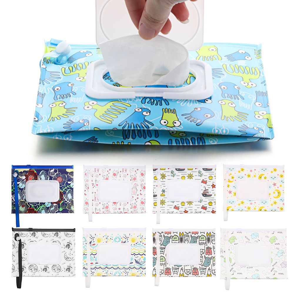 Baby Products Carry Bag - Taşınabilir Çevirmeli Kapaklı Islak Mendil Çantası