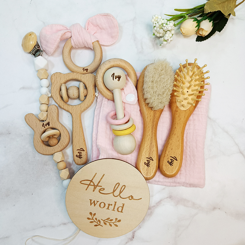 Baby Rattle Toy Set - 8 adet Özel Ad Yenidoğan Banyo